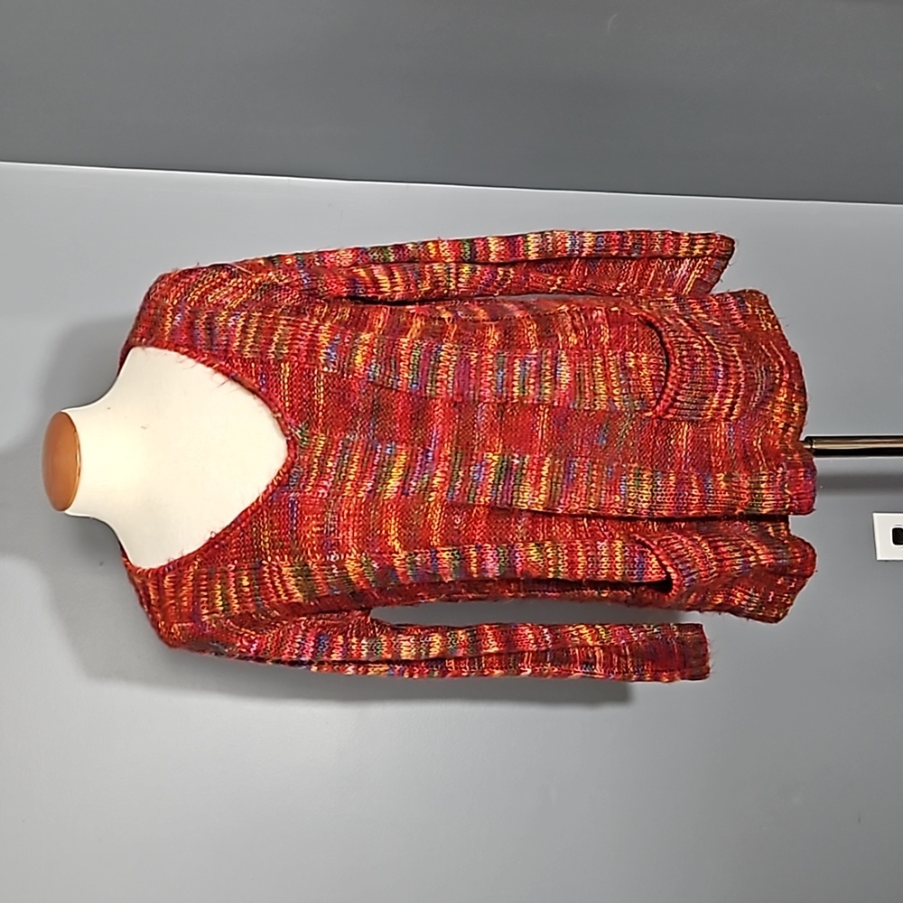 Kristin Nicole, acrylic, red, multicolored,  sweater with matching scarf,  2X - Picture 2 of 13